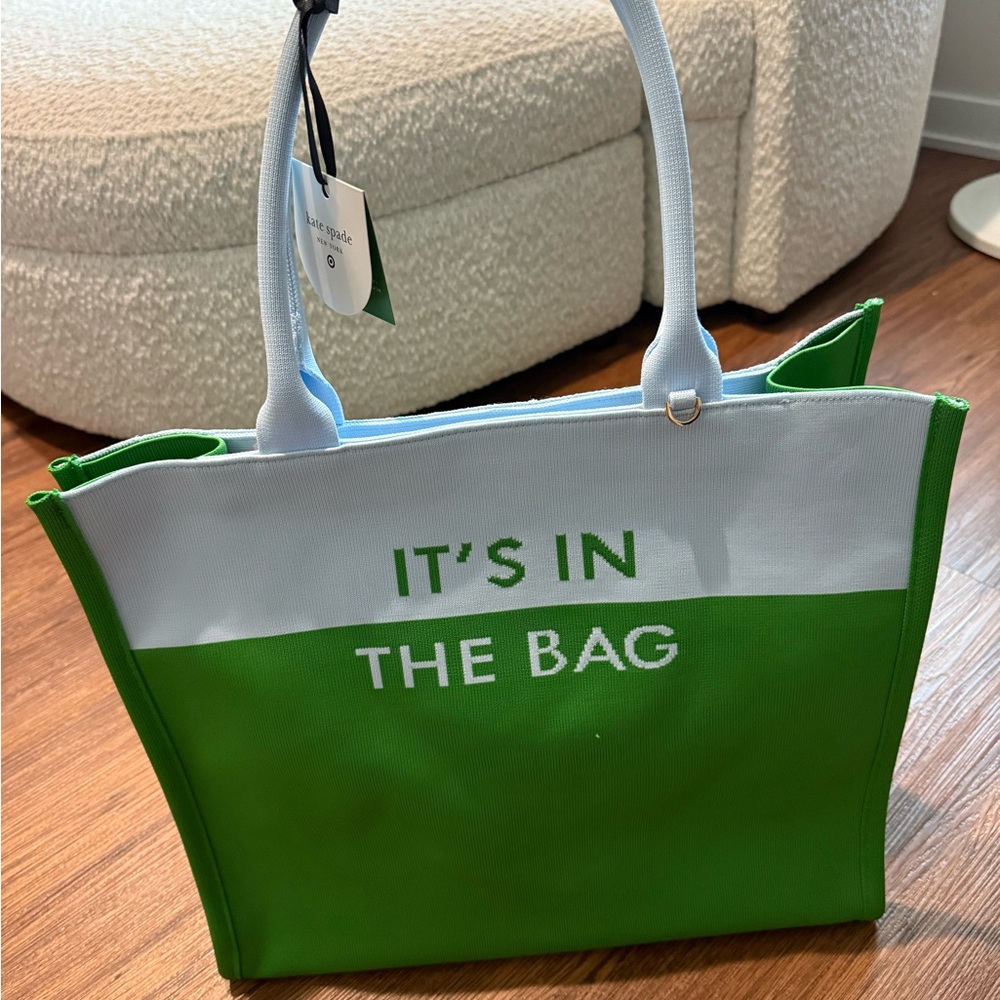 NWT Kate Spade x Target Green and White Tote Bag
